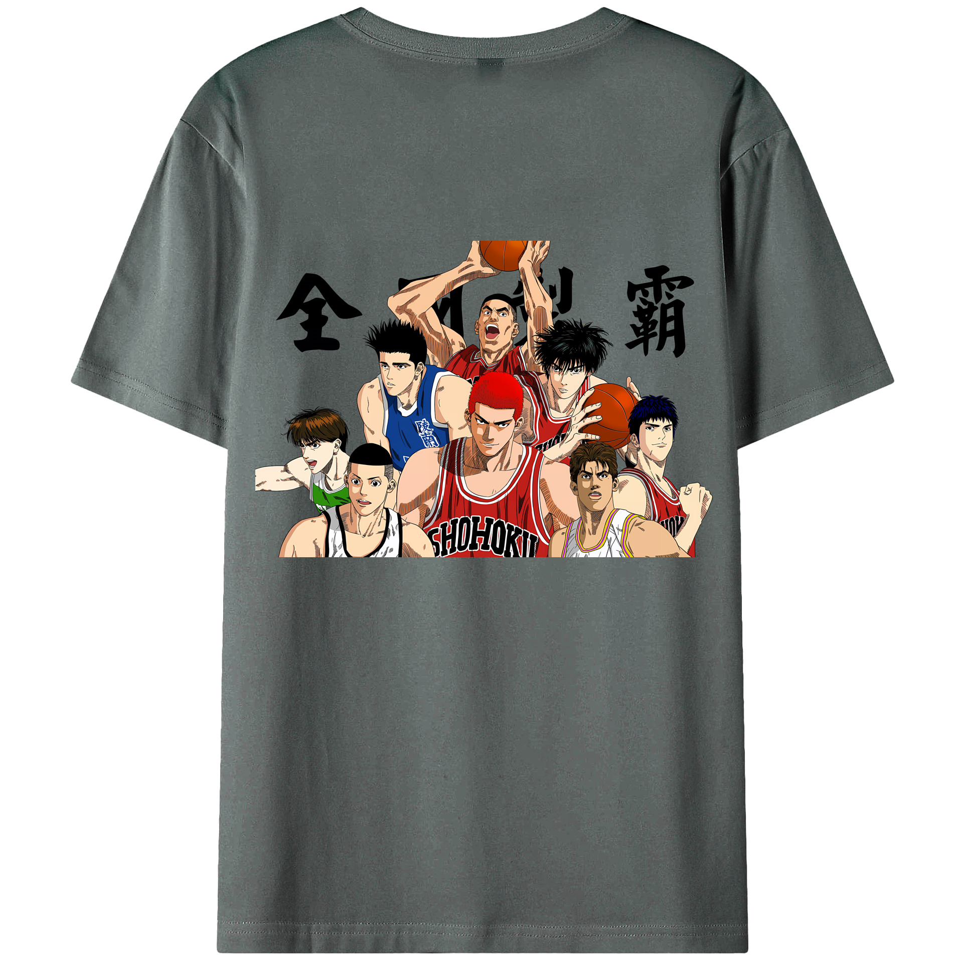 （画像用） SLAM DUNK／スラムダンク 綿100％ メンズ半袖Tシャツ（バックプリント） 通気性